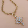 Ciondolo oro strass croce 18x11.7 mm 1 pz