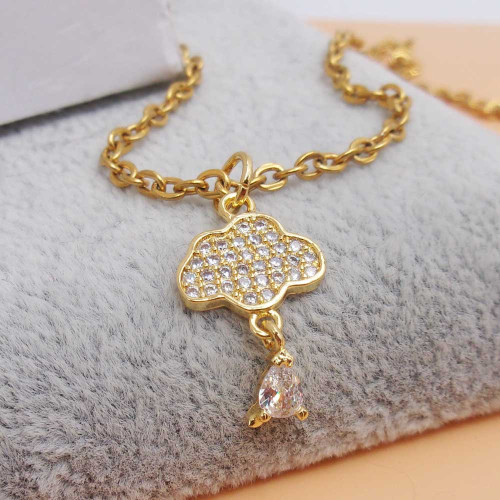 Ciondolo oro strass nuvoletta 16 mm 1 pz
