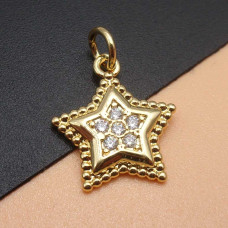 Stella con strass 14 mm oro pacco 1 pz
