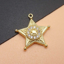 Stella con strass 17 mm oro pacco 1 pz