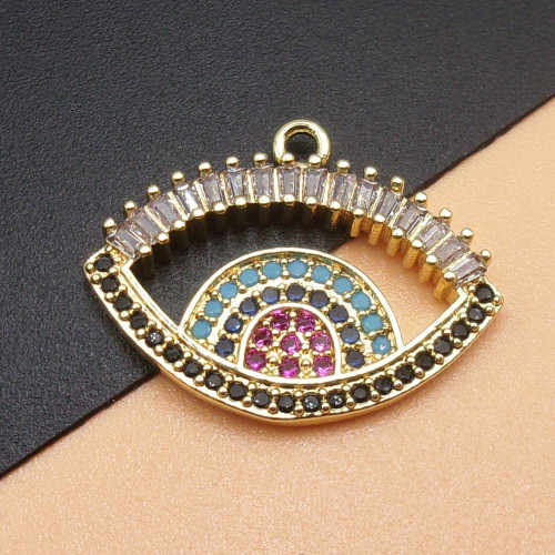 Ciondolo Occhio con strass 22x16 mm pacco 1 pz