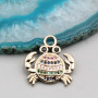 Ciondolo granchietto oro strass colorati 18 mm conf. 1 pz