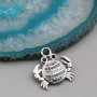Ciondolo granchietto strass colorati 18 mm conf. 1 pz