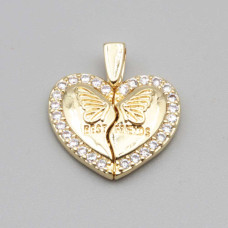 Ciondolo cuore apribile 18 mm conf. 1 pz