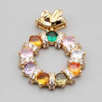 Ciondolotondo con strass colorati 18 mm conf. 1 pz