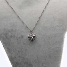 Ciondolo cuore in zama 22x20 mm decorato conf. 2 pz