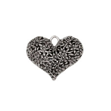 Ciondolo in zama cuore 33x40 mm conf.1 pz