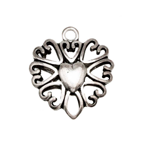 Ciondolo in zama cuore 38x34.5 mm conf.1 pz