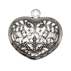 Ciondolo zama cuore decorato 32 mm conf.2 pz Ciondolo zama cuore decorato 32 mm conf.2 pz