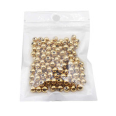 Palline in acciaio oro 4x3 mm foro 1.5 mm pacco 200 pezzi