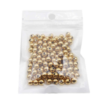 Palline in acciaio oro 4x3 mm foro 1.5 mm pacco 200 pezzi
