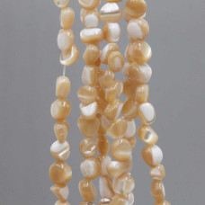 Conchiglie naturali pepite 6/8 mm panna filo 40 cm