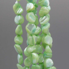 Conchiglie naturali pepite 6/8 mm verdi filo 40 cm