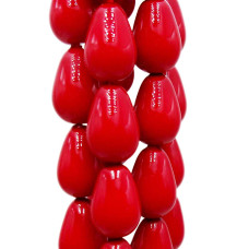 Gocce conchiglia smaltata rosse 9.5x6 mm lisce grado A+ pacco 10 pz