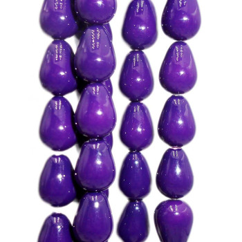 Gocce conchiglia smaltata viola 9.5x6 mm lisce grado A+ pacco 10 pz