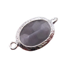 Connettore occhi di gatto grigio 20x15 mm 1 pz Connettore occhi di gatto grigio 20x15 mm 1 pz