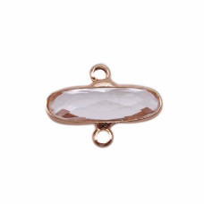 Connettori oro ovali cristalli trasparenti 16x6 mm pacco 1 pezzo