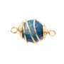 Connettore con agata blu finitura oro 20 mm conf. 1 pz