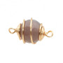 Connettore con agata grigia finitura oro 20 mm conf. 1 pz