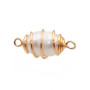 Connettore con perla di fiume finitura oro 20 mm conf. 1 pz