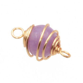 Connettore agata viola finitura oro 19.5 mm conf. 1 pz