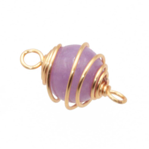 Connettore agata viola finitura oro 19.5 mm conf. 1 pz