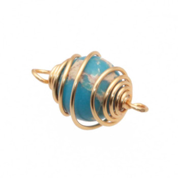 Connettore pasta azzurrite finitura oro 19.5 mm conf. 1 pz