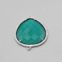 Connettore Goccia cristallo verde e cristalli 33x28 mm con.1 pz