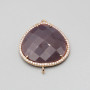Connettore Goccia cristallo viola e cristalli 33x28 mm con.1 pz