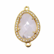 Connettore in ottone cristallo trasparente 28,5x16,4 mm pacco 1 pz