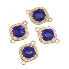 Connettore 17 mm oro cristallo blu pacco 10 pz