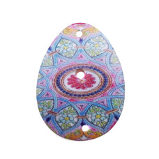 Connettore in Madreperla 39x29 mm decorato 1 pz Connettore in Madreperla 39x29 mm decorato 1 pz