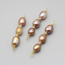 Connettore perle di fiume rosa 39 mm circa conf.1 pz