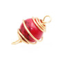 Connettore con pasta rodocrosite rossa finitura oro 18 mm conf. 1 pz