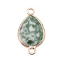 Connettore agata verde muschiata 26.5x13.5 mm oro 1 pz