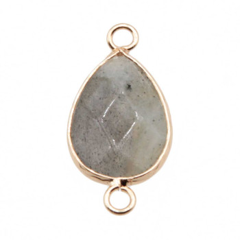Connettore labradorite 26.5x13.5 mm oro 1 pz