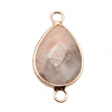 Connettore opale rosa 26.5x13.5 mm oro 1 pz