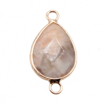 Connettore opale rosa 26.5x13.5 mm oro 1 pz