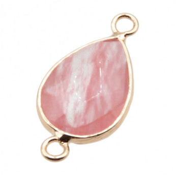 Connettore quarzo citrino rosa 26.5x13.5 mm oro 1 pz