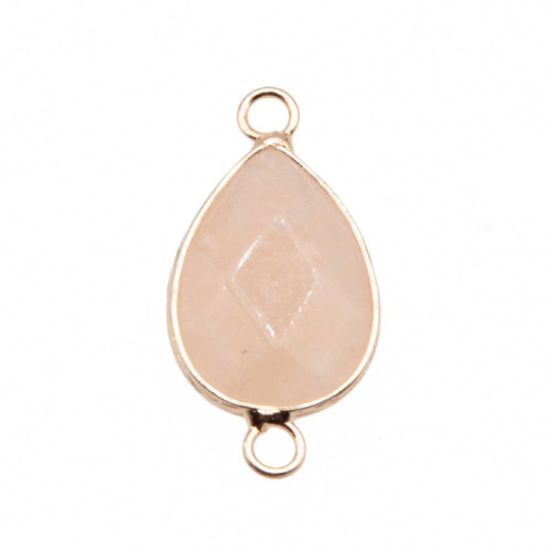 Connettore quarzo rosa 26.5x13.5 mm oro 1 pz