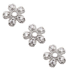 Coppette con strass argentate placcate oro 18kt 7.5 mm conf 2 pz Coppette con strass argentate placcate oro 18kt 7.5 mm conf 2 pz