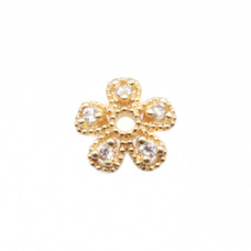 Coppette con strass placcate oro 18kt 7.5 mm conf 2 pz Coppette con strass placcate oro 18kt 7.5 mm conf 2 pz