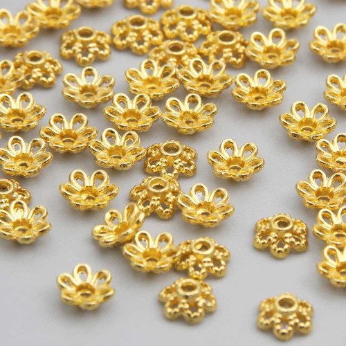 Coppette fiore oro 6 mm pacco 50 pz