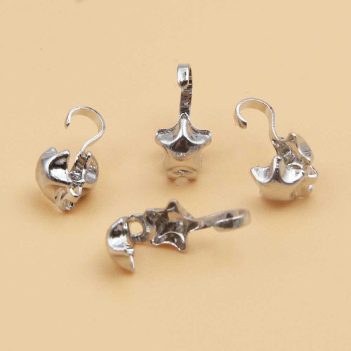 Copri nodo stella White gold plated 4.5 mm 10 pz