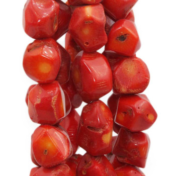 Corallo bambù rosso sasso 16/20 mm 1 pz