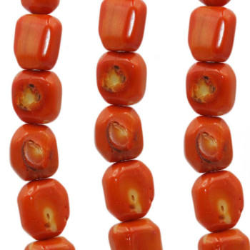 Corallo bambù sasso arancio 17/18 mm 2 pz
