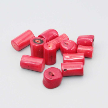 Corallo rosso bambu colonna 13-16x10 mm circa conf. 4 pz