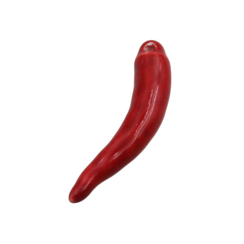 Cornetto in ceramica 35 mm rosso 2 pz