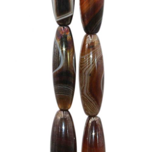 Corniola marrone striata colonna 41x12 mm 1 pz