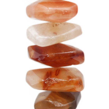Corniola Pepita piatta liscia 18 mm circa foro centrale 2 pz